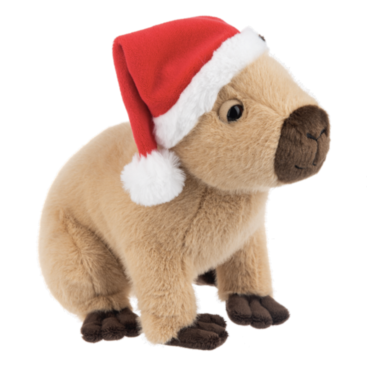 Ganz Yuletide Holiday Capybara with Santa Hat Plush Stuffed Animal Toy, 10"