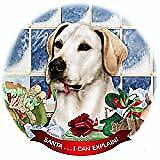 American White Lab Dog Porcelain Ornament Pet Gift 'Santa. I Can Explain!'