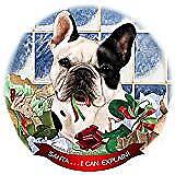French Bulldog White/Black Dog Porcelain Ornament 'Santa. I Can Explain!'