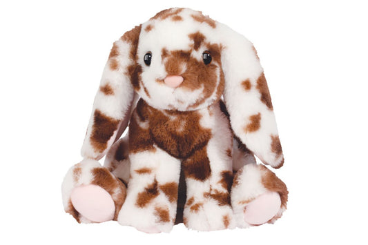 Douglas Toys Roxie Soft Brown Spotted Bunny Stuffed Animal Toy, 8" sitting