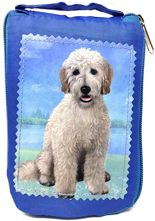Goldendoodle Sitting Foldable Tote Bag - Waterproof - Zippered Market Tote