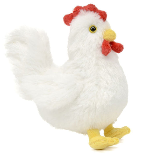 Unipak 1133HW White Hen Plush Stuffed Animal Toy 7"