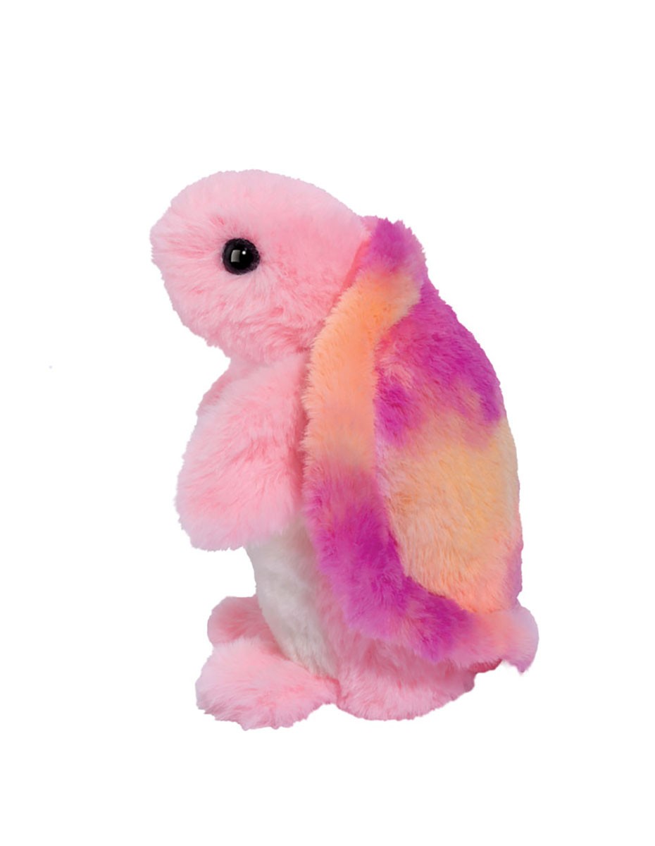 Douglas Lillie Pink Turtle Mini Tye Die Teal Plush Stuffed Animal Toy 5" Long