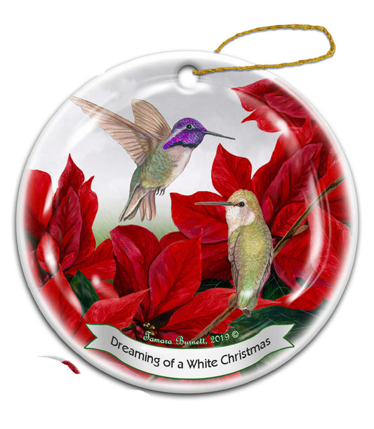 Holiday Pet Gifts Costas Hummingbird Porcelain Christmas Ornament