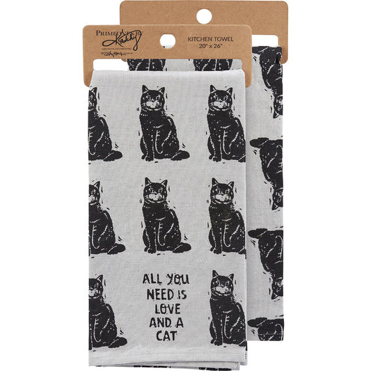 Primitives by Kathy Kitchen Towel - All You Need Is Love And A Cat