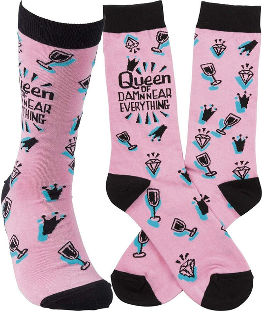 Queen of Near Everything Socks Unisex One Size Primitives by Kathy