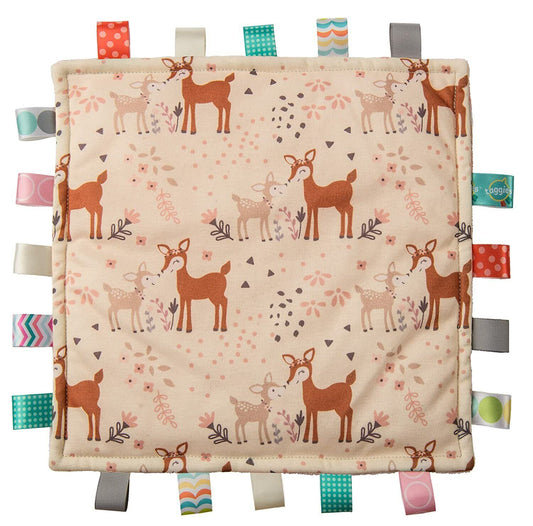 Mary Meyer Taggies Original Blanket with Sensory Tags, 12 X 12", Comfy Fawn