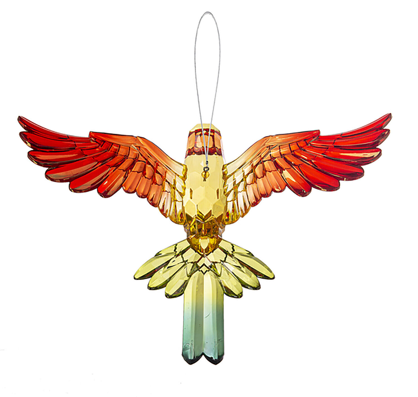 Colorful 7.75" Red Winged Parrot Acrylic Ornament/Sun-catcher