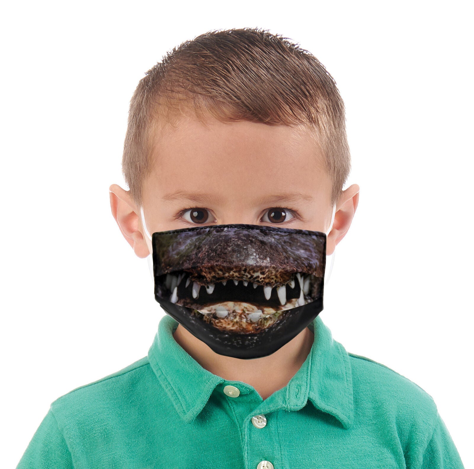 Wildlife Artists Fun Youth Animal Face Masks, Washable, Reusable - Alligator