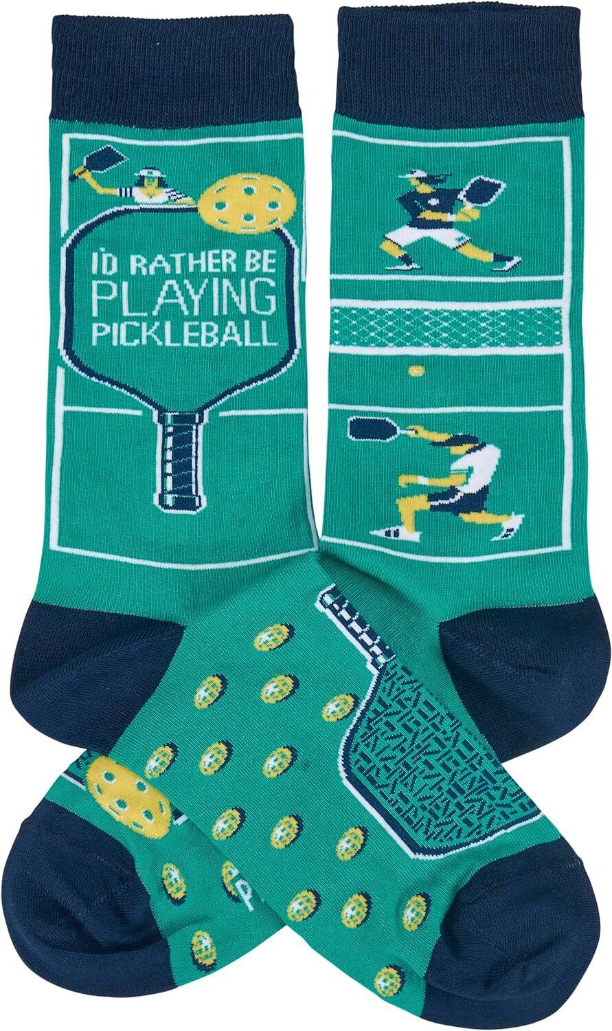 Primitives by Kathy - I'd Rather Be Playing Pickleball Socks, One Size, Unisex