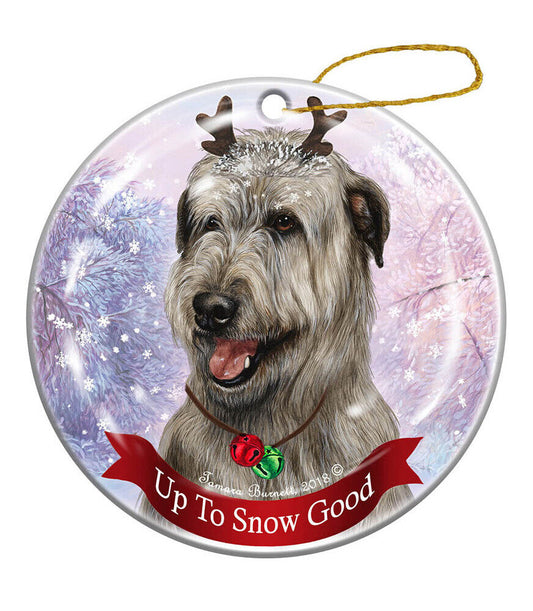 Holiday Pet Gifts Grey Irish Wolfhound Dog Porcelain Christmas Ornament