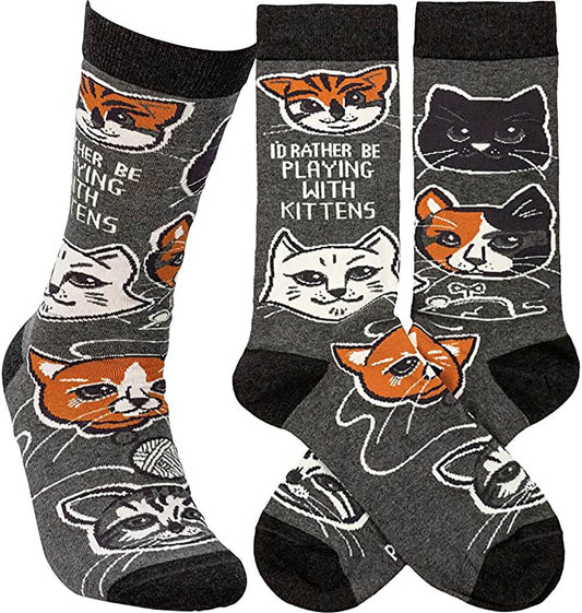 Primitives by Kathy 113095 I'd Rather Be Playing with Kittens Socks