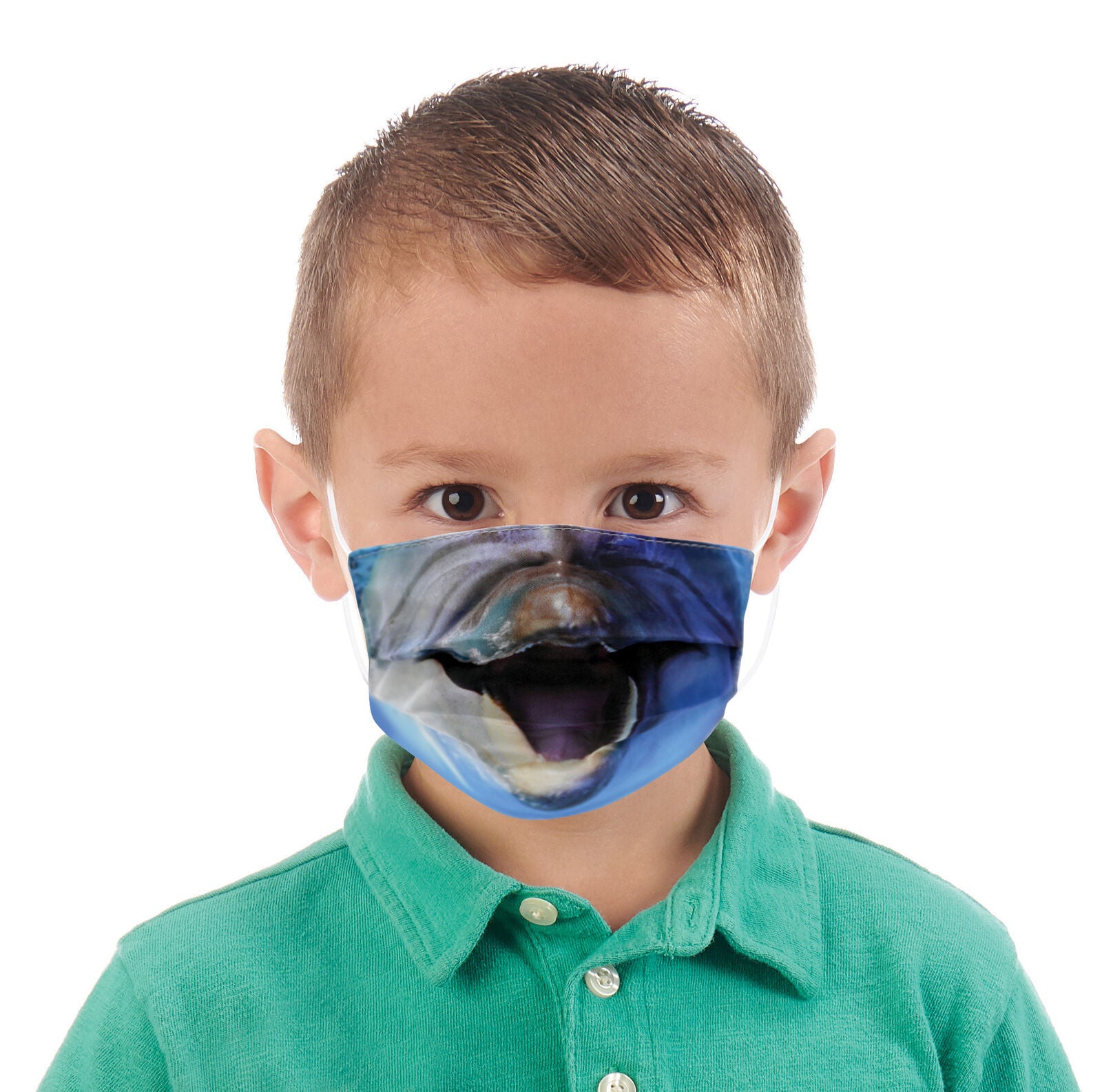 Wildlife Artists Fun Youth Animal Face Masks, Washable, Reusable - Dolphin