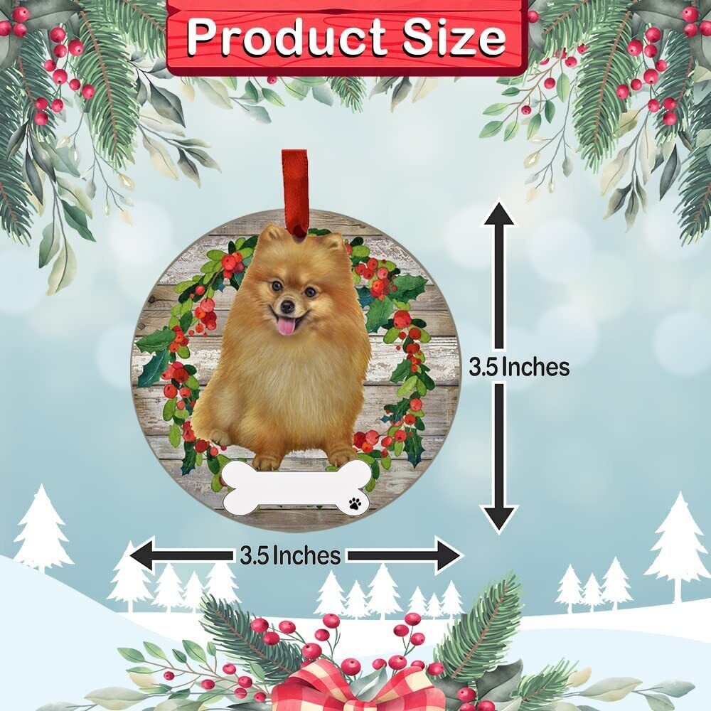Pomeranian Ornament - E&S Pets, DIY Personalizable, Ceramic Round Ornament