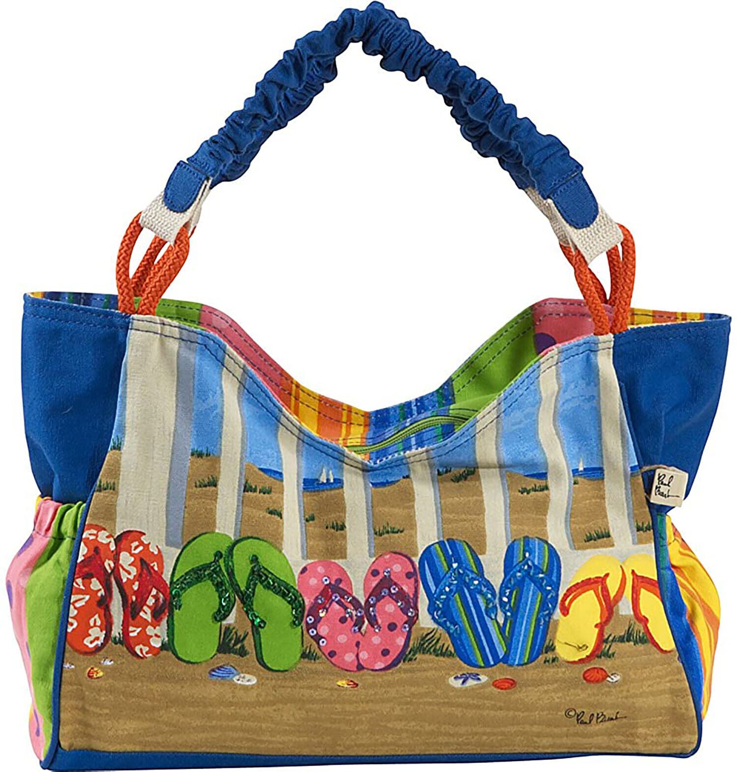 Sun 'N' Sand Coastal Flip Flop Tote by Paul Brent, 19" L x 13" H x 4" W