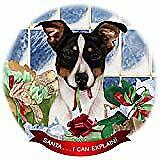 Rat Terrier Tri Tipped Dog Porcelain Ornament Pet Gift 'Santa. I Can Explain!'