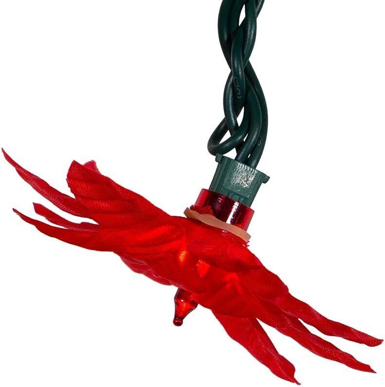 Kurt Adler 20-Light Red Poinsettia Light Set