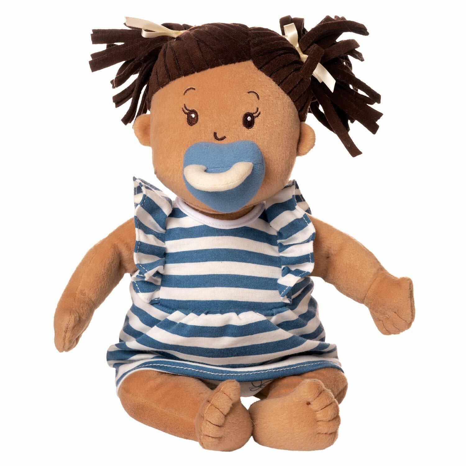 Manhattan Toy Baby Stella Ethnic Beige with Brown Hair 15" Soft First Baby Doll