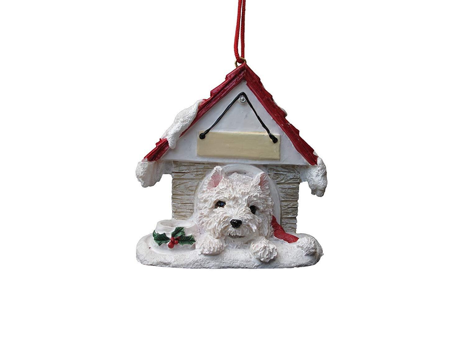 Westie Doghouse Ornament Hand Painted and Easily Personalized