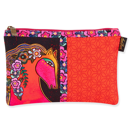 Laurel Burch Classic Horses Blaze Horse Cosmetic Bag (pink blaze/orange F)