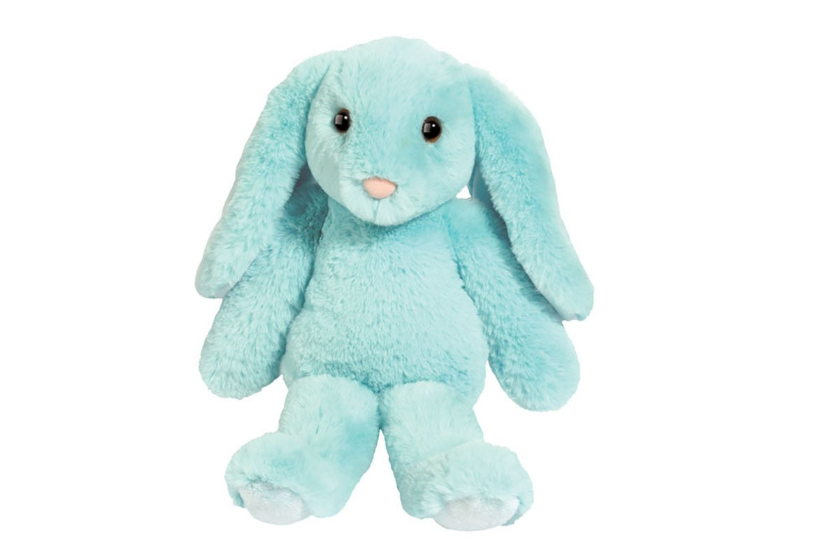 Douglas Iris Aqua Floppy Bunny Plush Stuffed Animal, 8 inches sitting (large)
