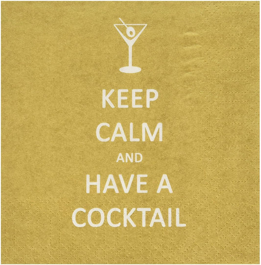 Paperproducts Design 20-Pack Keep Calm Cocktail Paper Cocktail Napkins