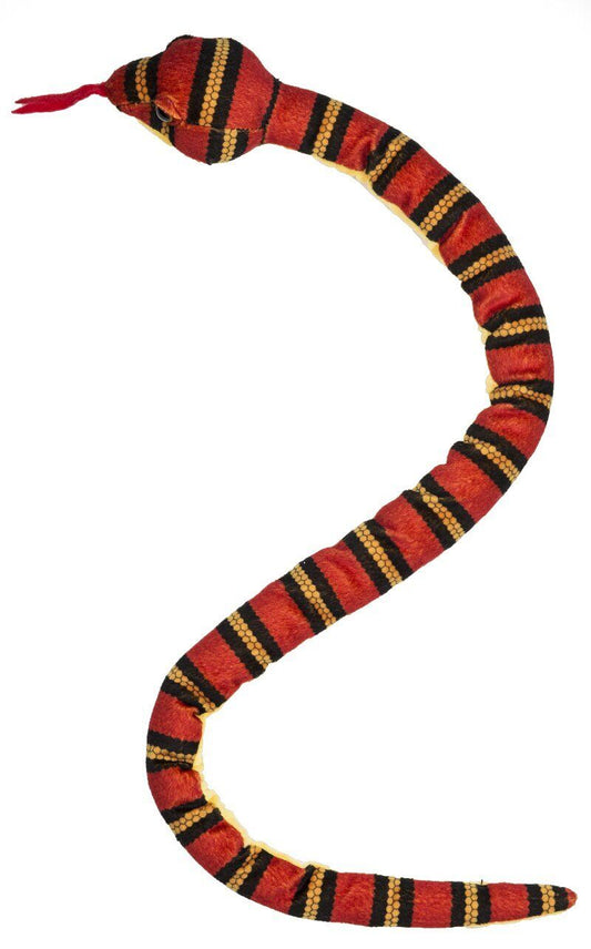 Red Black and Yellow Kingsnake Plush Stuffed Animal Toy - By Ganz, 35"