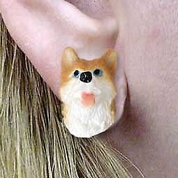 Conversation Concepts Husky Red and White w/Blue Eyes Earrings Post