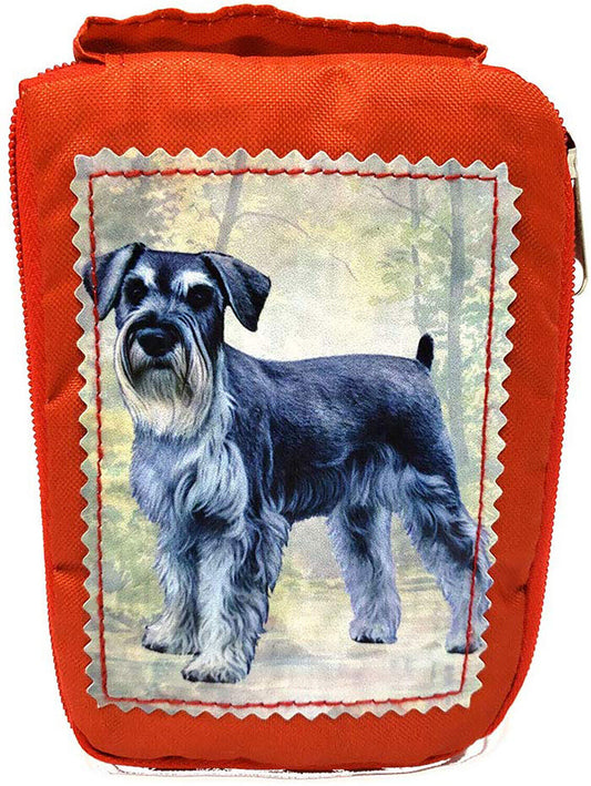 Schnauzer, Uncropped Foldable Tote Bag - Waterproof - Zippered Market Tote