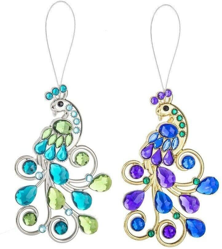 Ganz Acrylic Elegant Peacock Ornament 4.5in ACRY-545 (Green)