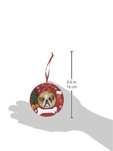 E&S Pets Boxer Uncropped Christmas Ornament Wreath Shaped Easily Personalized