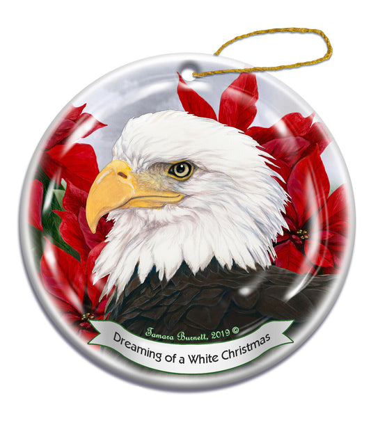 Holiday Pet Gifts American Bald Eagle Bird Porcelain Christmas Ornament