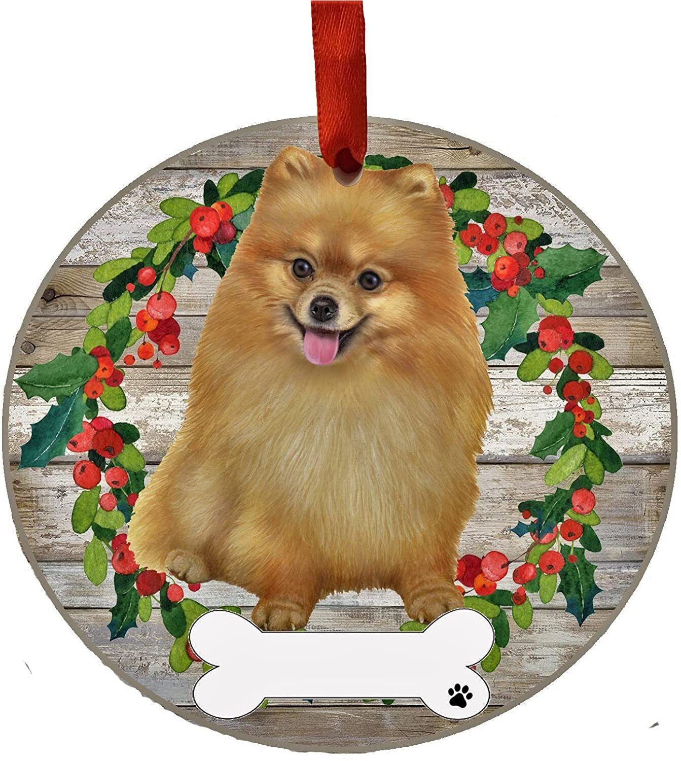 Pomeranian Ornament - E&S Pets, DIY Personalizable, Ceramic Round Ornament