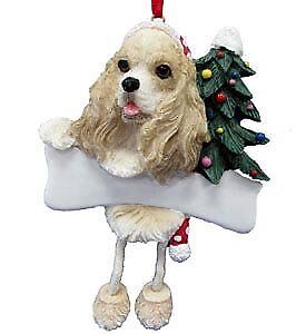 Cocker Spaniel Ornament "Dangling Legs" Hand Painted and Easily Personalized