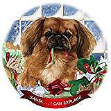 Pekingese Red Dog Porcelain Ornament Pet Gift 'Santa. I Can Explain!'
