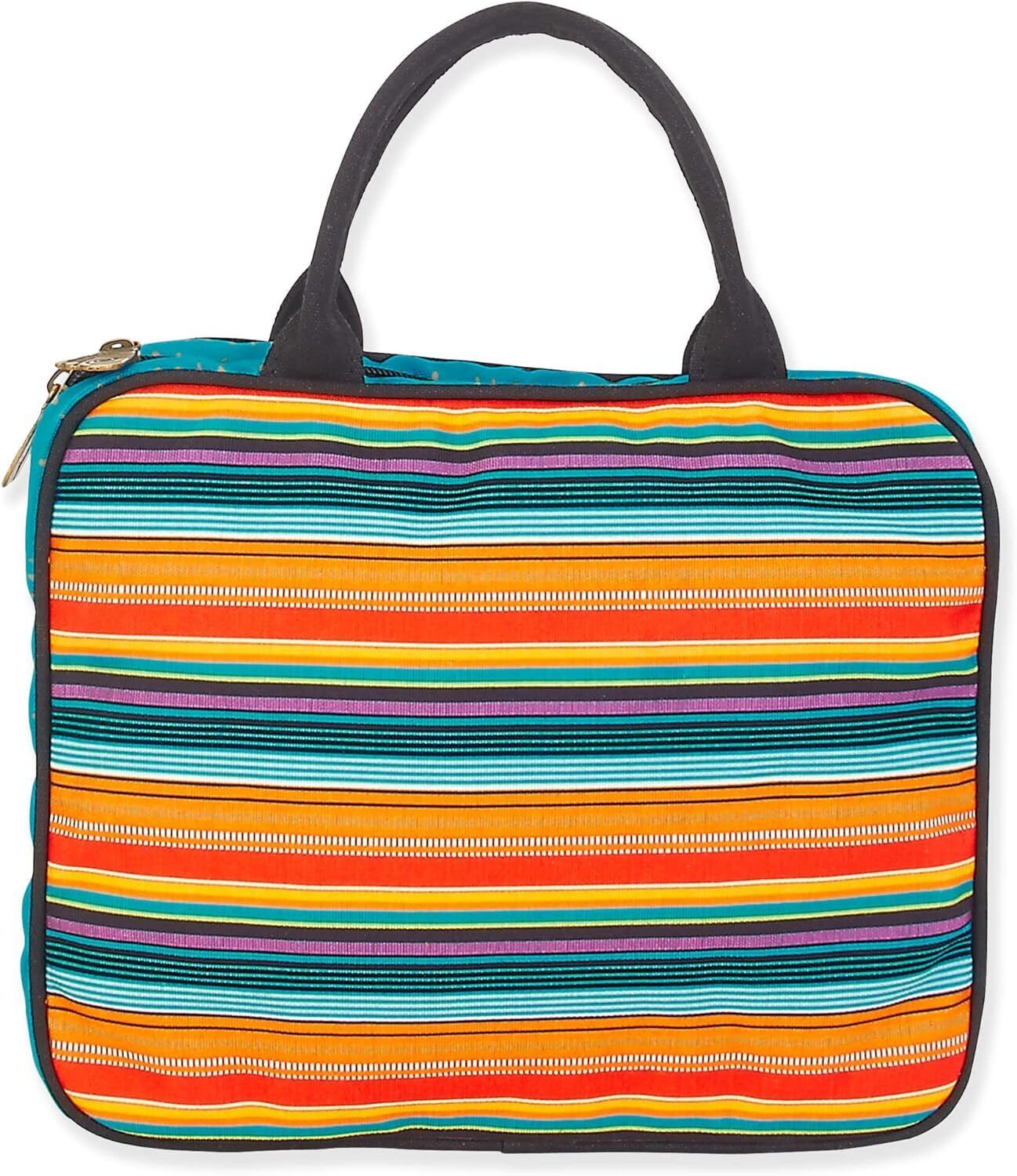 Laurel Burch Zara Black Cat with Stripes Cosmetic Travel Tote