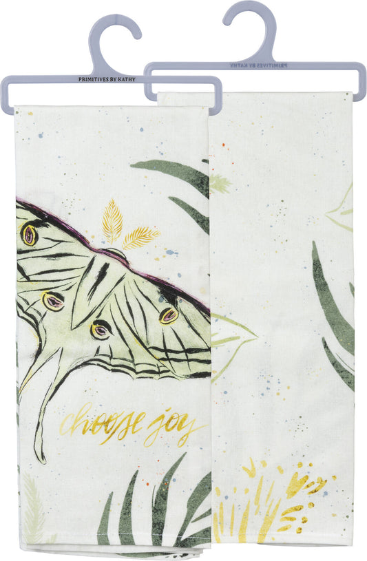 Primitives by Kathy 105260 Choose Joy Cotton Dish Towel, 28-Inch