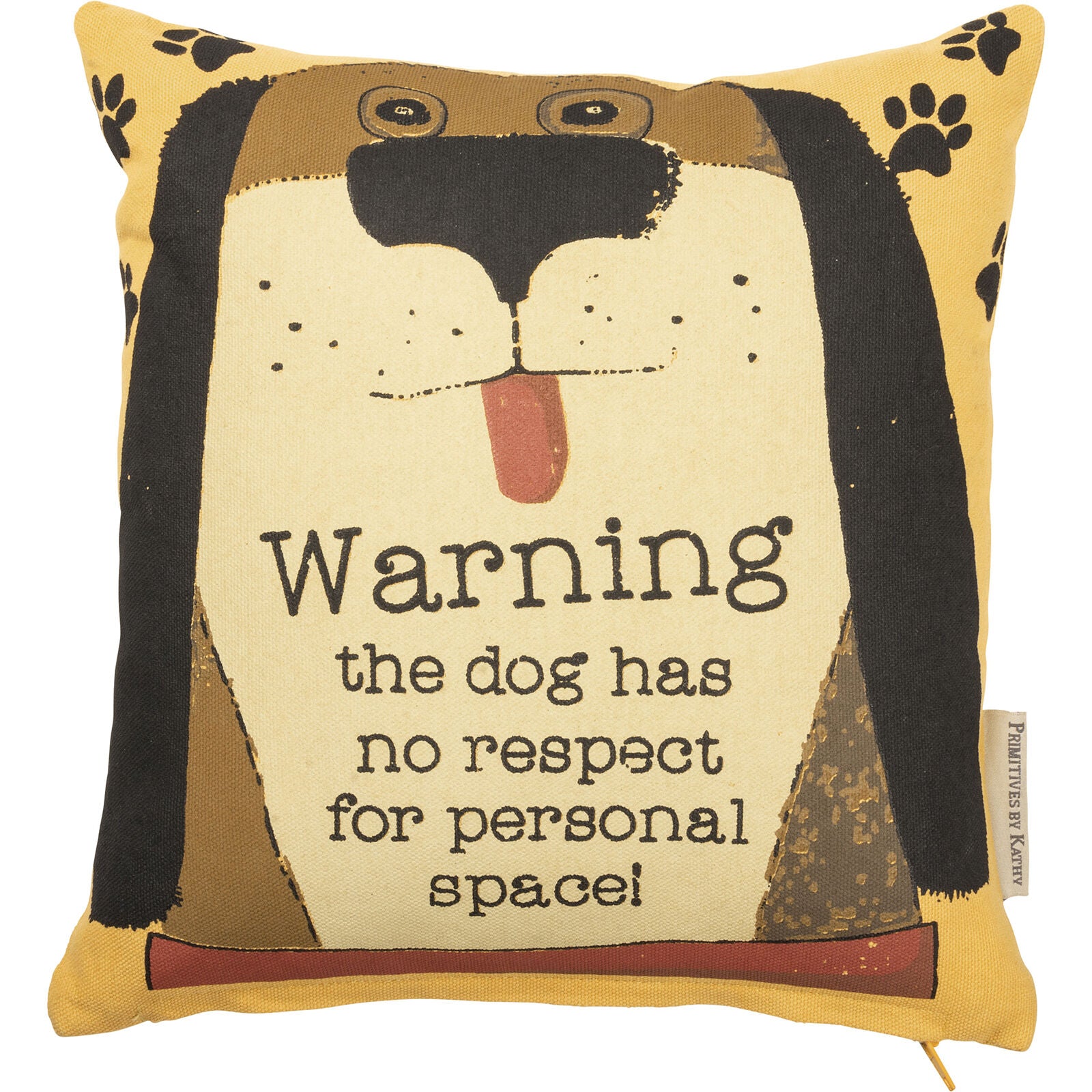 Primitives by Kathy Pillow - Dog Has No Respect for Personal Space, One Pillow