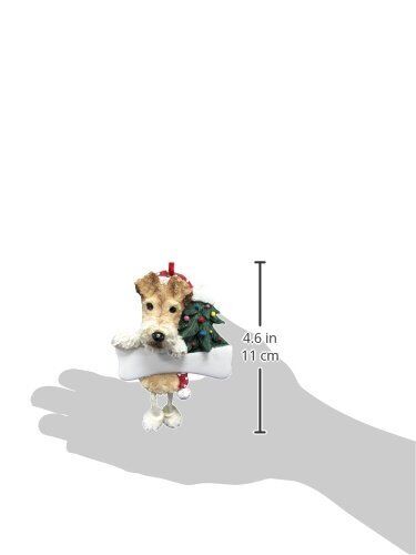 Wire Fox Terrier Ornament "Dangling Legs" Hand Painted and Easily Personalized