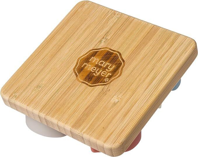 Mary Meyer Simply Silicone Sorting Puzzle with Bamboo Base, 4" x 4", 12 Months+
