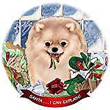 Pomeranian Cream Dog Porcelain Ornament Pet Gift 'Santa. I Can Explain!'