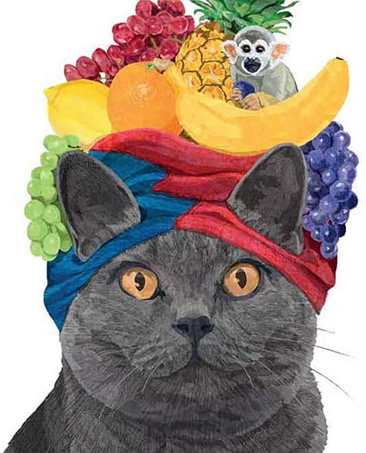 Paperproducts Design Carmen Black Cat Beverage Napkin, 5" x 5"