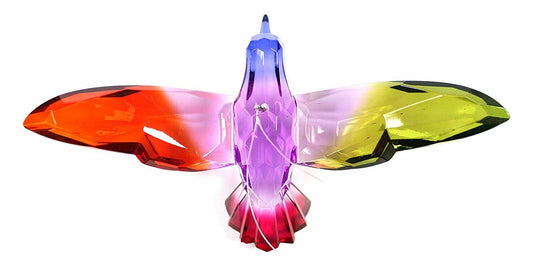Colorful 6 Inch Hummingbird Ornament/Sun-catcher (Purple/Fuschia)