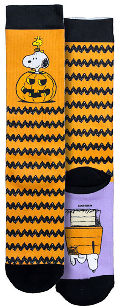 Spoontiques Peanuts Halloween Crew Socks - SHOE SIZE (5-10 Men) (7-12 women)