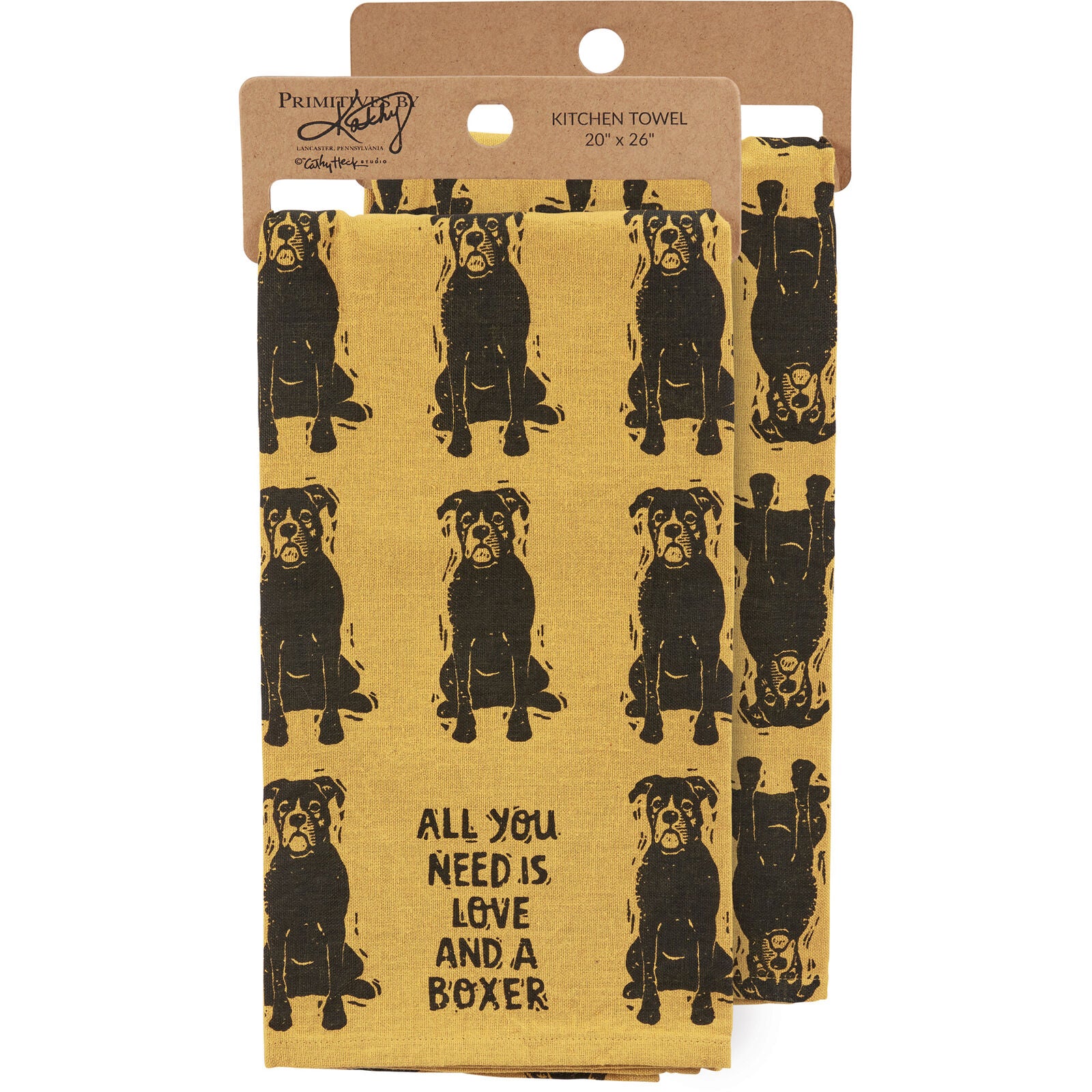 Primitives by Kathy Kitchen Towel - All You Need Is Love And A Boxer