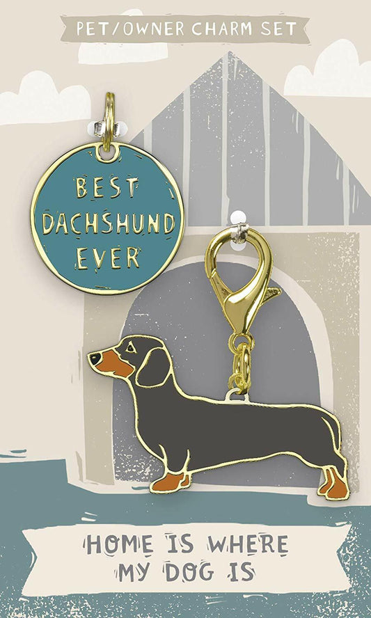 Primitives By Kathy Dog Collar Charm Set - Dachshund
