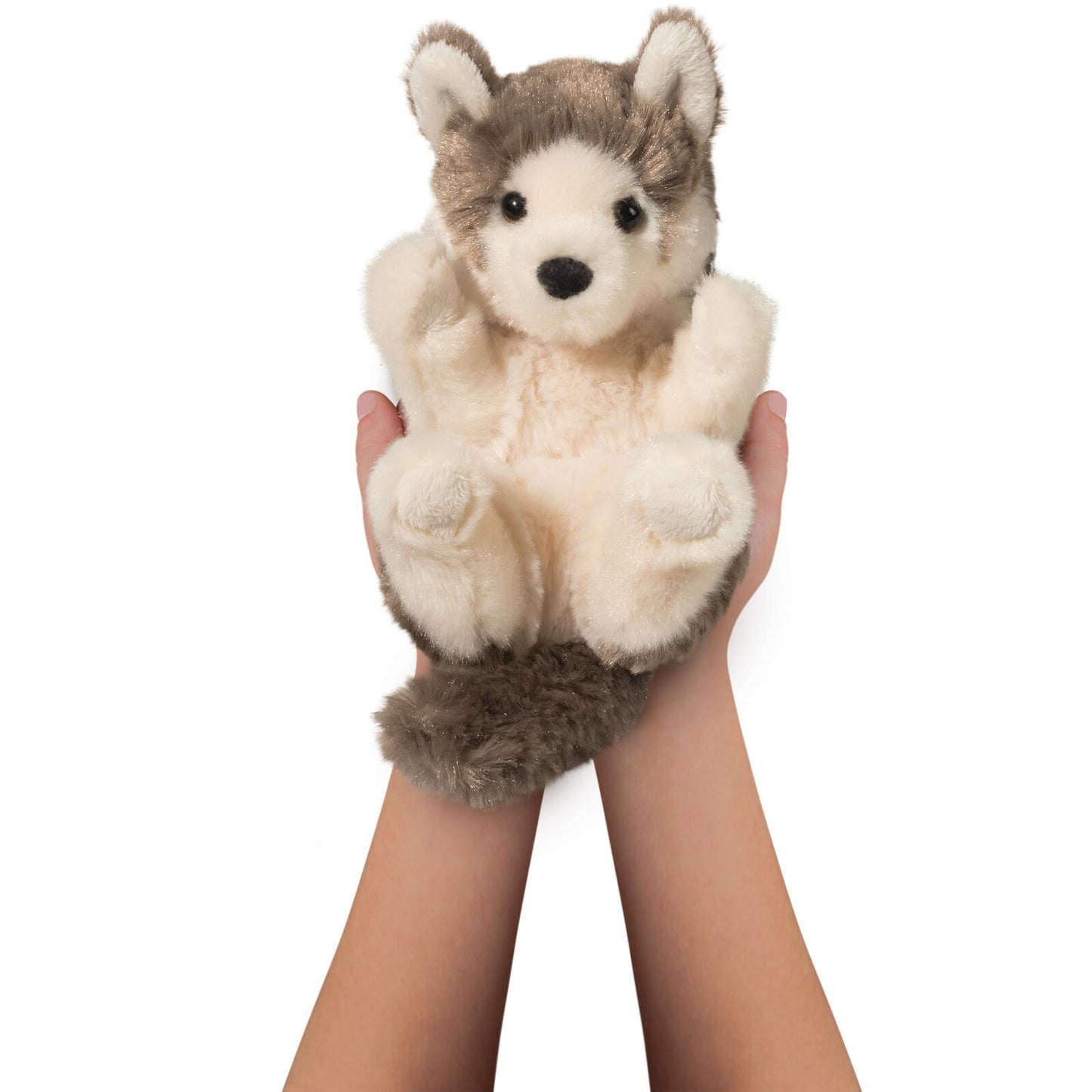 Douglas Cuddle Toys Gray Wolf Lil' Baby Handful Plush Stuffed Animal Toy, 6"