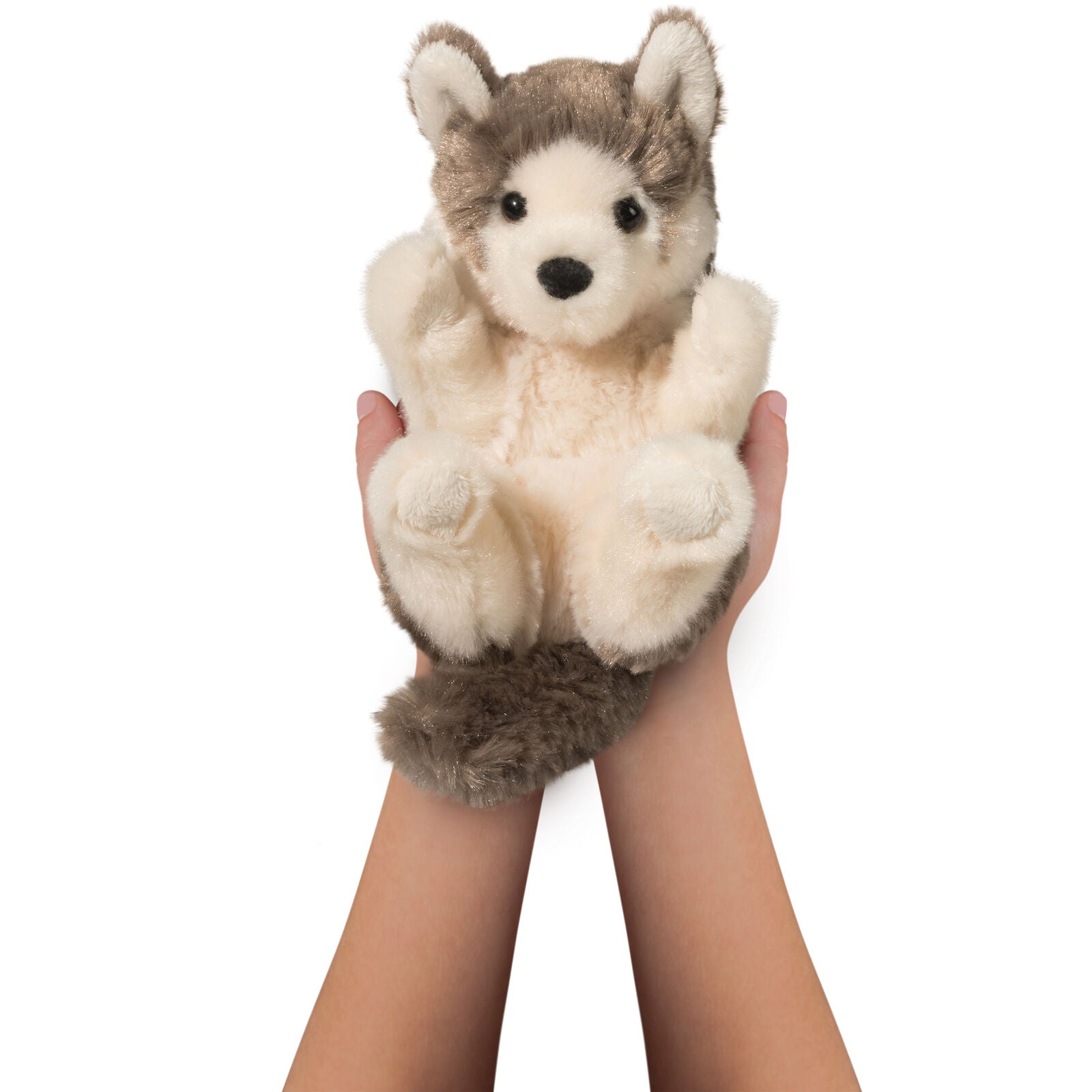 Douglas Cuddle Toys Gray Wolf Lil' Baby Handful Plush Stuffed Animal Toy, 6"