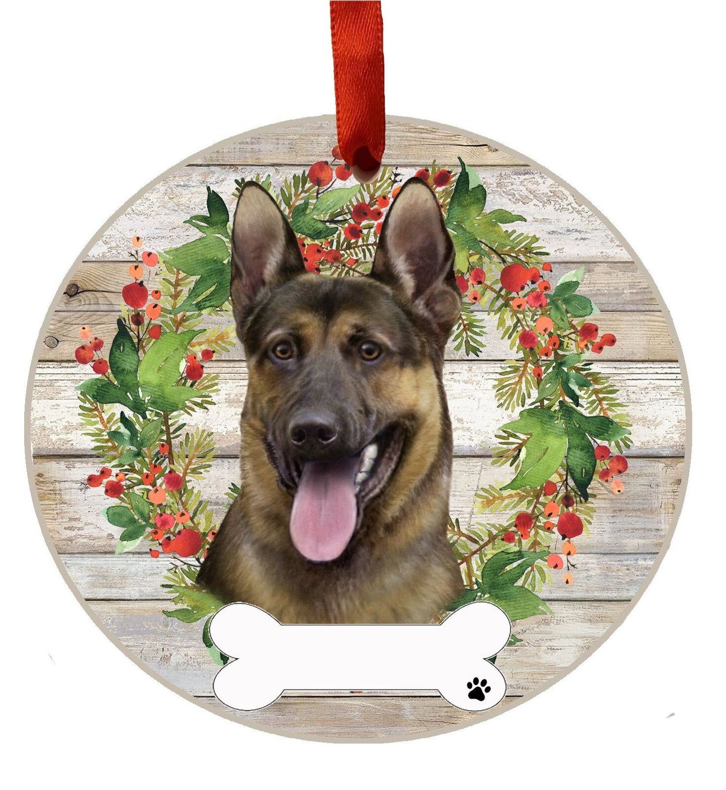 German Shepherd Ornament - E&S Pets - DIY Personalizable, Ceramic Round Ornament
