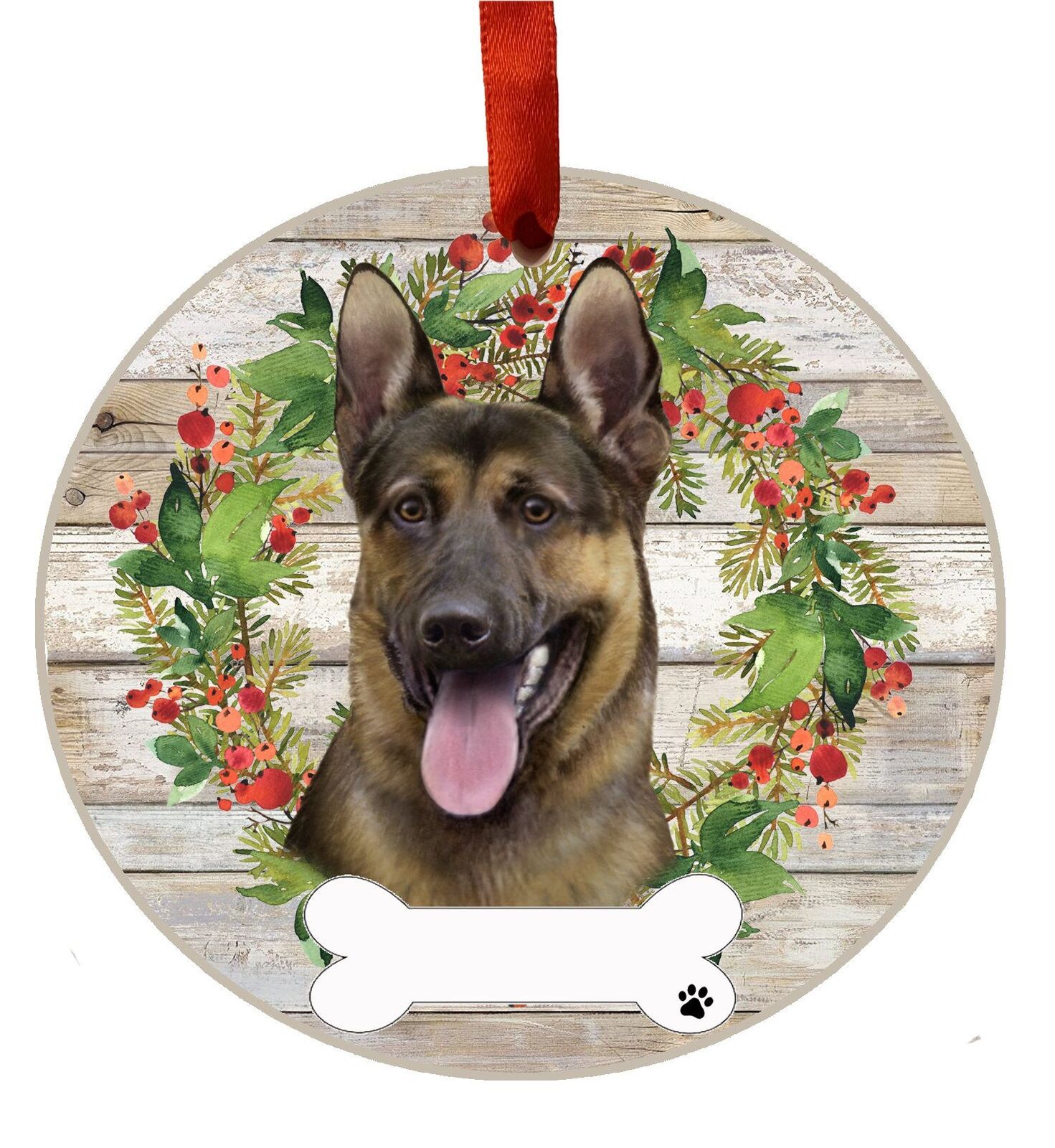 German Shepherd Ornament - E&S Pets - DIY Personalizable, Ceramic Round Ornament